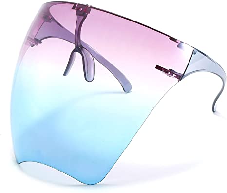 Full Face Shield with Glasses, Unisex Fashion Anti Fog Goggle Sunglasses Visor Eye Shields Protection for Women Men