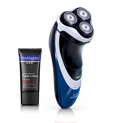 Philips Norelco PT724/41 HP Powertouch Electric Razor with Bonus Neutrogena Men Face Lotion with Sunscreen