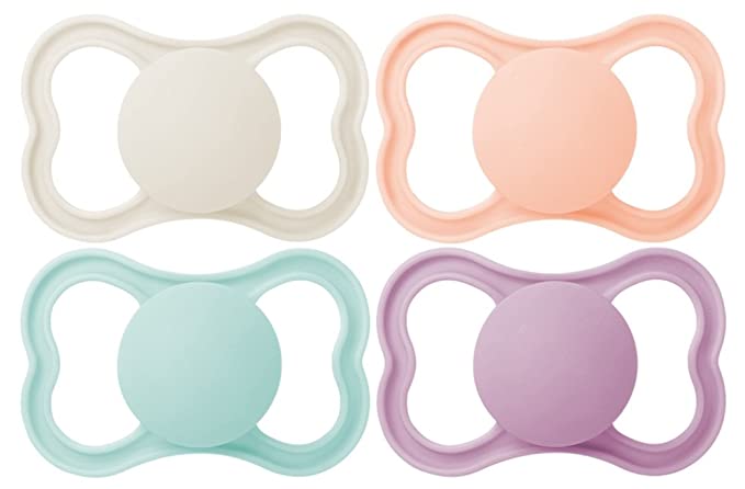 MAM Air Matte Pacifiers, for Sensitive Skin, Best Pacifier for Breastfed Babies, Girl Pacifiers, 16  Months, 4 Count