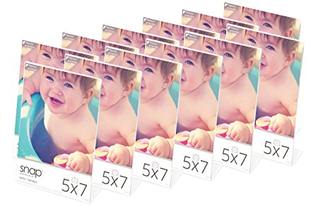 Snap Acrylic Frame (Set of 12), 5 x 7", Clear