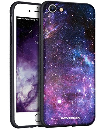 iPhone 6S Plus Case, iPhone 6 Plus Case, BENTOBEN Galaxy Nebula Stars Slim Fit Dual Layer Hybrid Shockproof Hard Back Durable Bumper Protective Case for iPhone 6S Plus/6 Plus (5.5 inch), Black