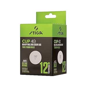 Cosco Plastic Stiga Cup 40 , White (Pack Of 12 Balls), Table Tennis