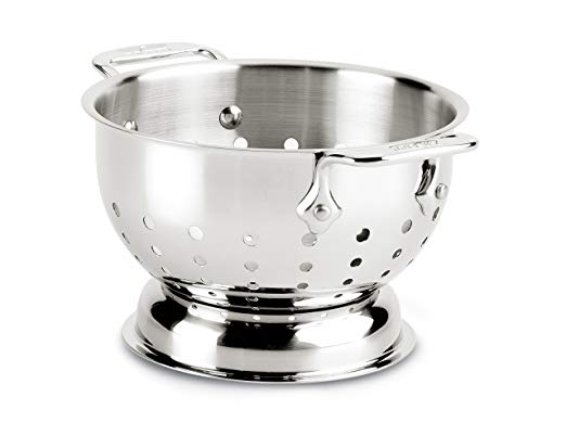 All-Clad 56015 Stainless Steel Dishwasher Safe Colander Kitchen Accessorie, 1.5-Quart, Silver