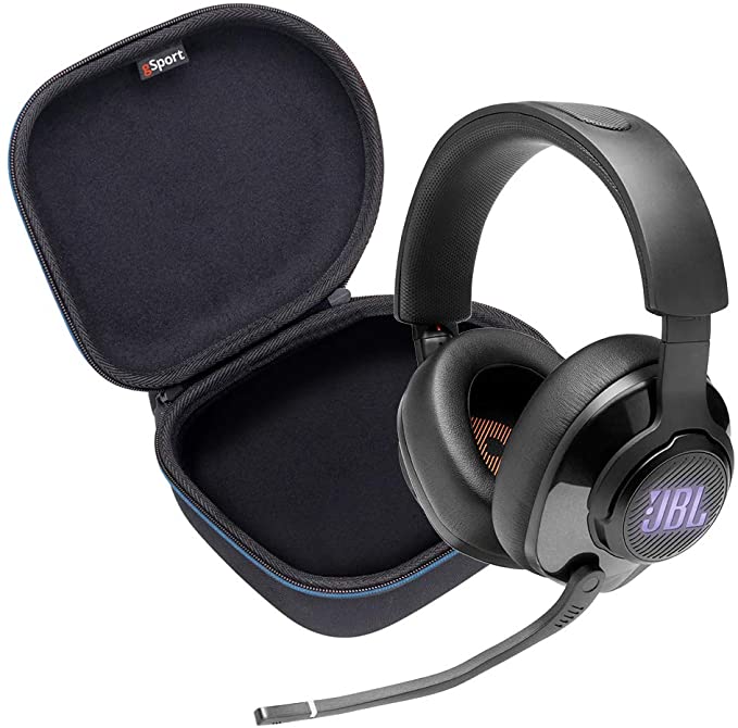 JBL Quantum 400 Premium Wired Over-Ear Gaming Headphone Bundle with gSport Deluxe Travel Case (Black)