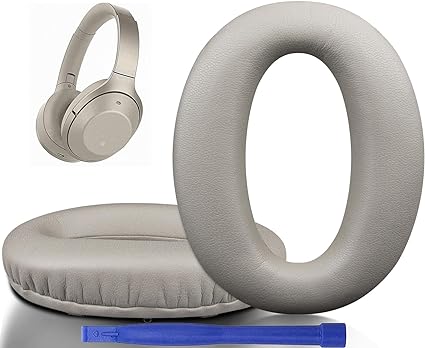 SOULWIT Ersatz Ohrpolster für Sony WH-1000XM2 (WH1000XM2) & MDR-1000X (MDR1000X) Over-Ear Kopfhörer mit Weichem Proteinleder, Geräuschisolierung Schaum, Zusätzliche Dicke-Gold