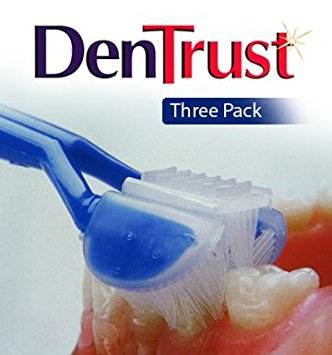 3 PACK :: DenTrust 3-Sided Toothbrush :: Soft :: Wrap-Around Design with Automatic 45 Degree Angle :: Made in USA