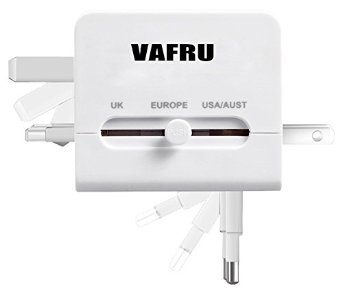 Vafru CEampFCC Universal World Wide Travel Charger Adapter Plug Built-in Dual USB 31ANewest Mold Smart QI - White