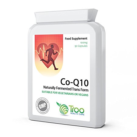 Co-Enzyme Q10 (CoQ10) 100mg 90 Vegetarian Capsules - Fast Release High Absorption - UK Manufactured GMP Quality Assured Co-Q-10 Supplement - Supports Energy Production, Healthy Heart Function and Replenishes Coenzyme Q10 Levels
