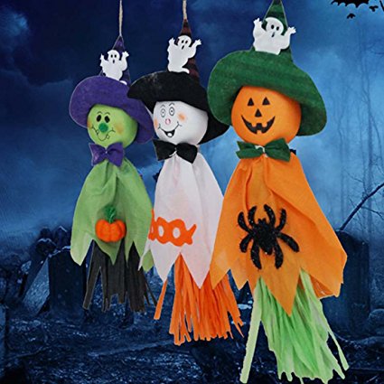 Halloween Decoration Hanging Ghost Windsock for Patio Lawn Garden Party and Holiday Decorations Themed - 3 Pack