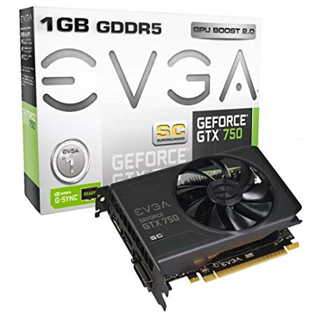 EVGA GeForce GTX 750 Superclocked w/ G-SYNC Support 1GB GDDR5 128bit, Dual-Link DVI-I, HDMI,DP Graphics Card (01G-P4-2753-KR)