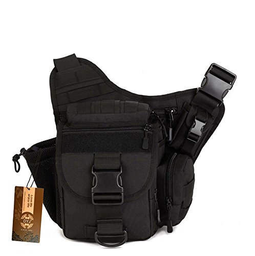 Multi-functional Tactical Camera Messenger Bag, Military Shoulder Backpack EDC Sling Pack for Hiking Camping Trekking Cycling