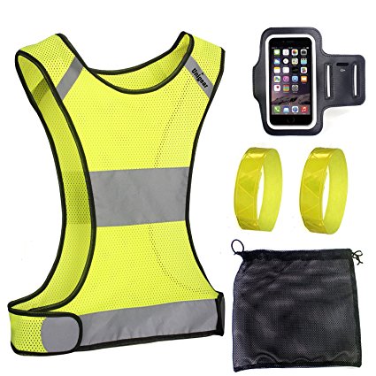 Reflective Safety Vest, High Visibility Safety Gear for Running, Cycling, Jogging, Biking, Walking (M)