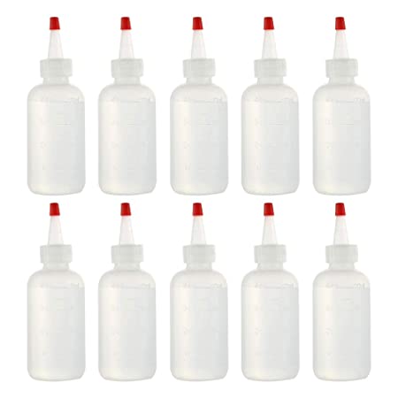 Uonlytech 10pcs 120ML Plastic Squeeze Bottles with Scale Empty Squirt Bottle Dispenser Dropper for Home (White)