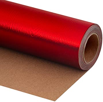 WRAPAHOLIC Wrapping Paper Roll - Basic Texture Matte Red for Birthday, Holiday, Wedding, Baby Shower Wrap - 30 inch x 16.5 feet