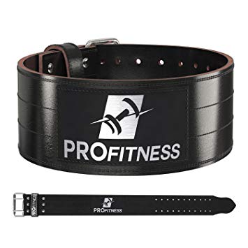 Weight Lifting Belt (4 Inch Wide) – Genuine Leather Workout Belt for Men & Women - Great for Weightlifting on Squats, Deadlift, Cross Training and Gym Workouts - Back Support and Injury Prevention