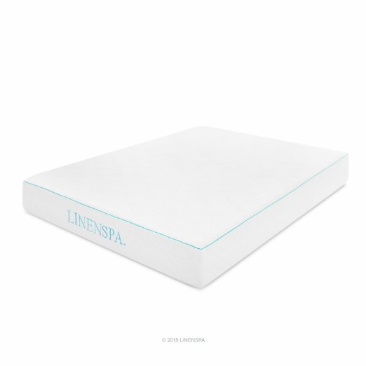 LINENSPA 10 Inch Gel Memory Foam Mattress - Dual-Layered - CertiPUR-US Certified - Medium Firm - 25 Year Warranty - Full Size