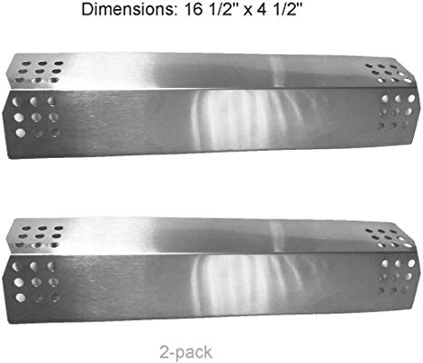 SH0811(2-pack) Stainless Steel Heat Plate Replacement for Gas Grill Model Kitchen Aid 720-0787D, 720-0819 and other Nexgrill gas grill