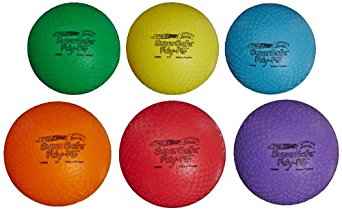 Sportime Supersafe Balls, 8-1/2 Inches, Assorted Colors, Set of 6