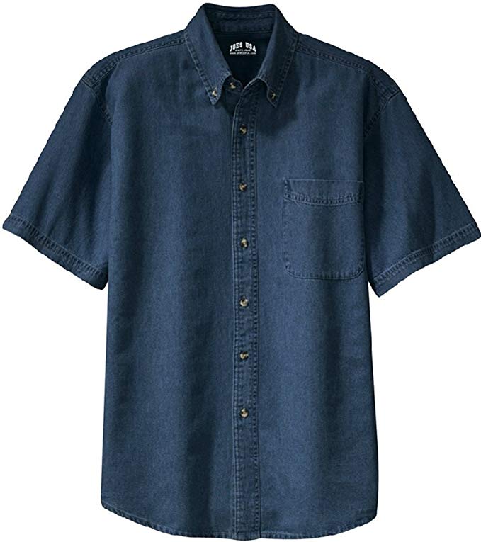 Joe's USA 6.5-Ounce Short Sleeve Denim Shirts in Sizes XS-6XL