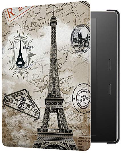 Huasiru Painting Case for Kindle Oasis 2017/2019 (7 inches, 9th/10th Gens) Cover with Auto Sleep/Wake, Retro Tower