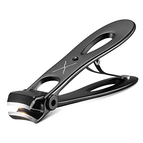 Nail Clippers, Fingernail and Toenail Clipper Professional Stainless Steel Heavy Duty Large Nail Cutter Wide Jaw Opening Sharp & Sturdy, Black