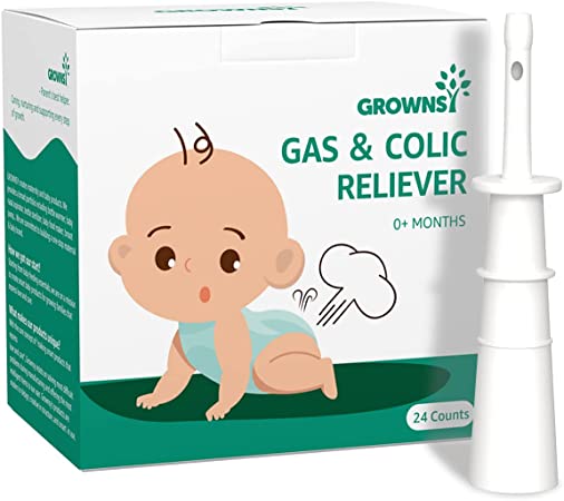 GROWNSY Baby Gas Relief, 24pcs Natural Gas and Colic Reliever, Colic Relief for Newborns, Infant Gas Colic Reliever