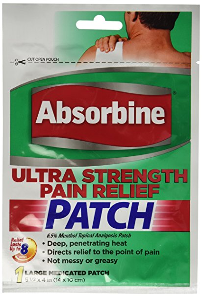 Absorbine Jr. Ultra Strength Pain Relief Patch, Large, 3 Piece
