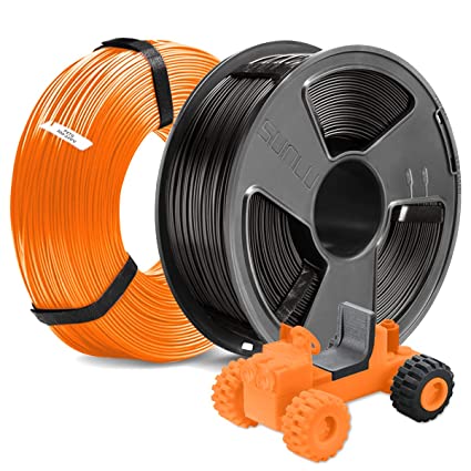 3D Printer PETG Filament 1.75MM, SUNLU 2KG PETG 1.75mm of MasterSpool, Fit FDM 3D Printer, 1KG Spool, Pack of 2, Dimensional Accuracy  /- 0.02 mm, PETG Black Orange