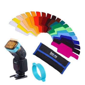 Selens Universal Flash Gels Lighting Filter SE-CG20 - Combination Kits for Camera Flashlight