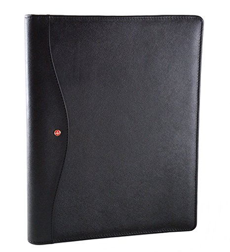 Alpine Swiss Genuine Leather Writing Pad Portfolio Business Case for Left & Right Handed Use