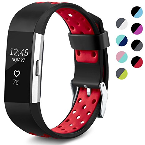 Maledan Replacement Sport Bands With Air Holes for Fitbit Charge 2