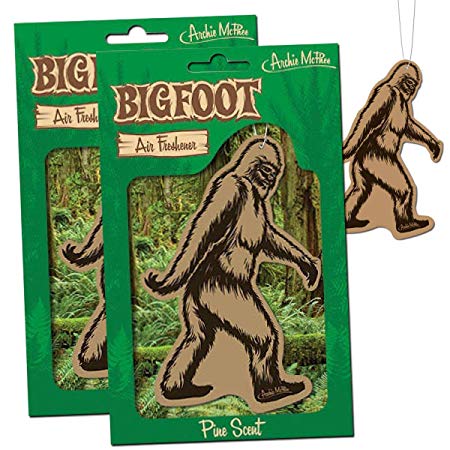 BIGFOOT Air Freshener - 2 Pack Pine Scent - For Car RV Trailer Tent - Best Yeti Sasquatch Bigfoot Gifts