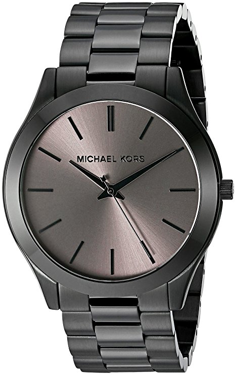 Michael Kors Men's Slim Runway Black IP Three Hand Watch