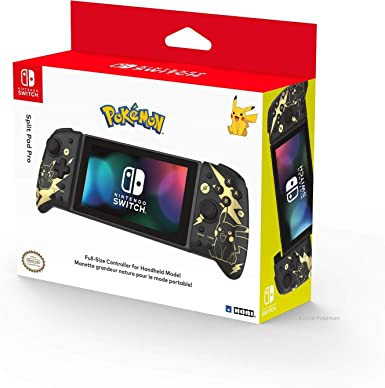 HORI Nintendo Switch Split Pad Pro, Pokémon Black and Gold Pikachu - Nintendo Switch Accessories - Black & Gold Pikachu Edition