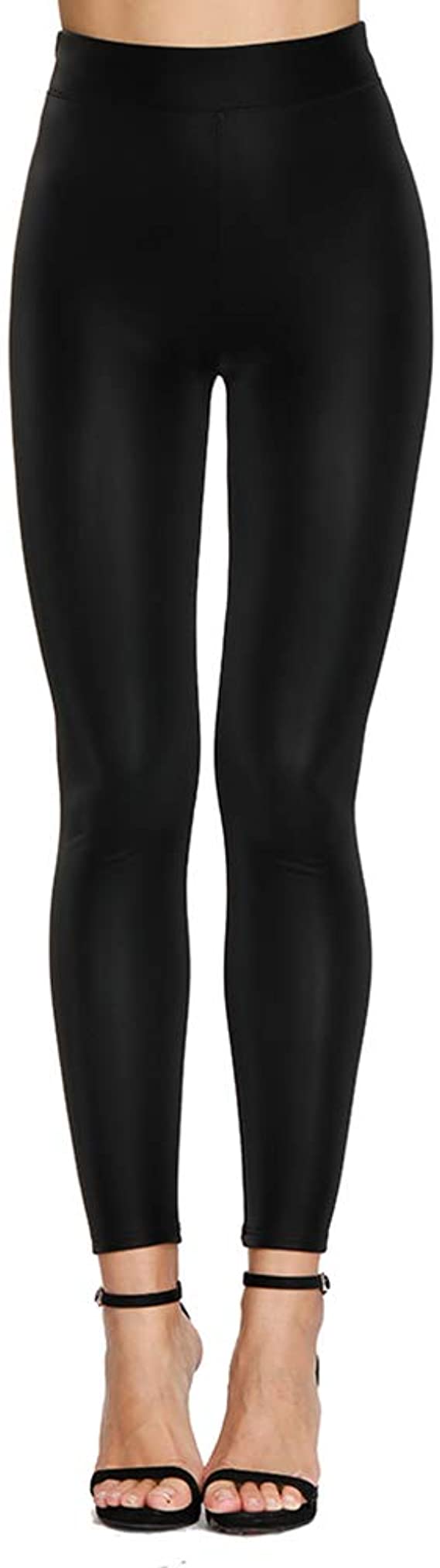MCEDAR Faux Leather Legging for women Black leather pants High Waist Sexy Skinny Outfit for Causal, Club, Night Out