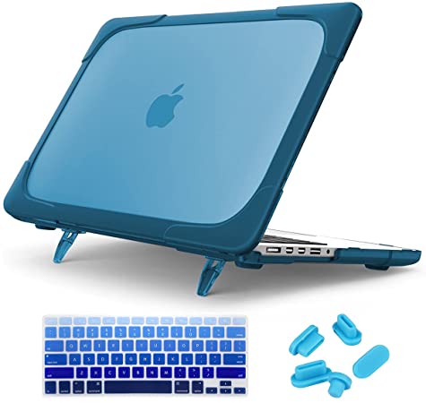 Mektron for MacBook Pro 15 inch Cover with Retina Display A1398 Case, Heavy Duty Dual Layer Plastic Hard Shell Cover for MacBook Pro 15.4 2015 (NO CD-ROM Drive,NO Touch bar) (Navy Blue)
