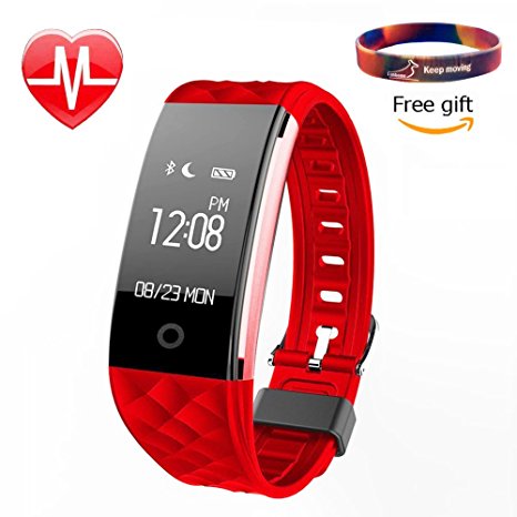 Fitness Tracker, Wireless Bluetooth 4.0 Heart Rate Monitor Sport Activity Trackers Waterproof OLED Display S2 Smart Bracelet Health Sleep Monitor Smart Wristband for Android and IOS Phone