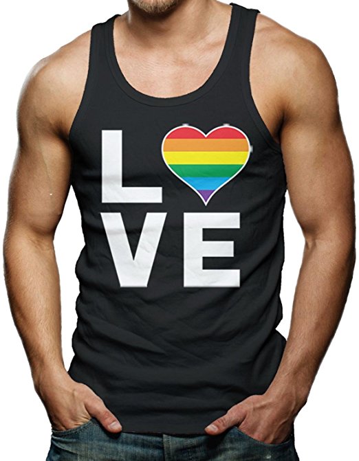 Love (Rainbow Heart) - Gay & Lesbian Men's Tank Top T-shirt