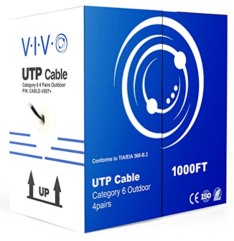 New 1,000 ft Cat6 Ethernet Cable/Wire 1,000ft Cat-6 Waterproof Outdoor/Direct Burial/Underground ~ VIVO (CABLE-V007)