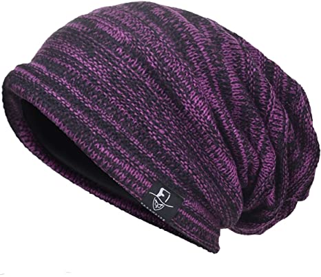 VECRY Men's Cool Cotton Beanie Slouch Skull Cap Long Baggy Hip-hop Winter Summer Hat