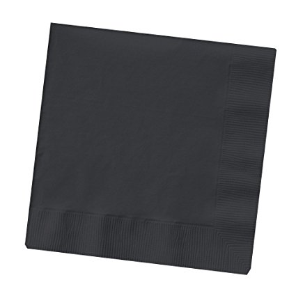 Creative Converting Touch of Color 2-Ply 50 Count Paper Lunch Napkins, Black Velvet