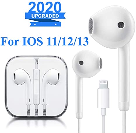 Lighting Connector Earbuds Earphone Wired Headphones Headset with Mic and Volume Control,Sound Great,Compatible with iPhone 11 Pro Max/Xs Max/XR/X/7/8 Plus Plug and Play Binocular Accessories