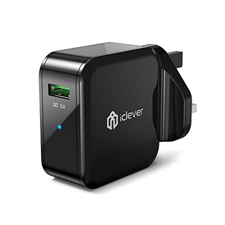 24W Quick Charge 3.0, iClever BoostCube Qualcomm Certified QC 3.0 USB Wall Charger (Quick Charge 2.0 Compatible) for Galaxy S7/S6/Edge/Plus, Note 5/4, LG G5 V10, HTC 10 and More