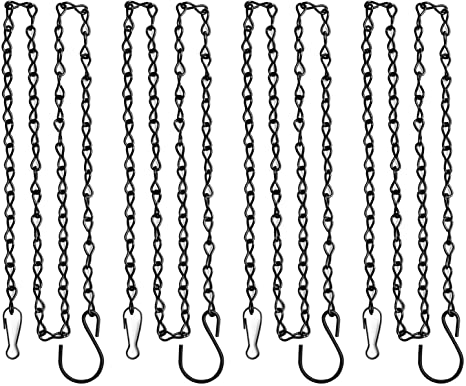 BESKIT 35 inches Hanging Chain for Hanging Bird Feeders, Birdbaths, Planters and Lanterns (4 Pieces - Black)
