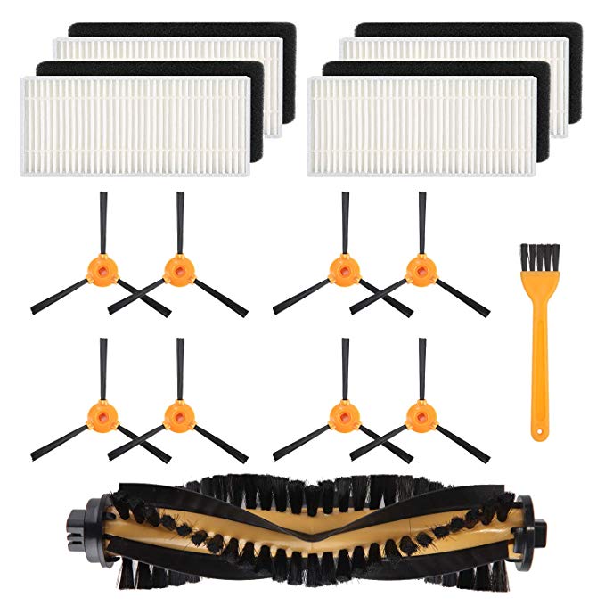 Mochenli 8 Brushes   4 HEPA Filters   1 Main Brushes for Ecovacs DEEBOT N79 N79s Robotic Vacuum Cleanr,Side Brushes,Filter,Main Brushes Accessoies Replacment Parts Kit