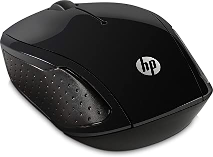 HP 200 Black 2.4 GHz USB Wireless Mouse with Red LED 1000 DPI Optical Sensor, Up to 12 Months Battery Life