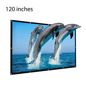 120 inch Projector Screen, 16:9 Outdoor Portable Foldable Movie Screen for Home Cinema Theate Movies, Business Presentation, Education Training, Outdoor Public Display etc.