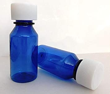 1 Ounce Graduated Oval Medicine Bottle-Cobalt Blue-Pack of 10