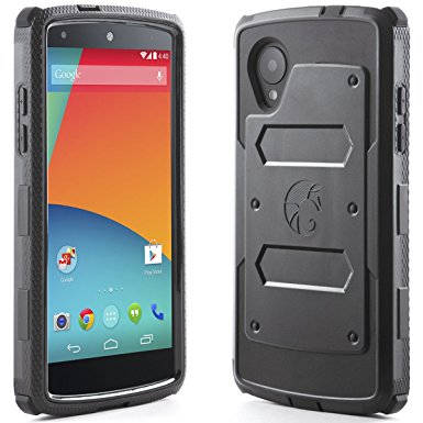 i-Blason Armorbox for Google Nexus 5 by LG Dual Layer Hybrid Full-body Protective Case with Front Cover and Built-in Screen Protector and Impact Resistant Bumpers (Black)