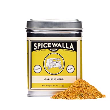 Spicewalla Garlic Herb Seasoning 2.6 oz | Salt Free, No MSG, Non GMO | Herbs and Spices Blend